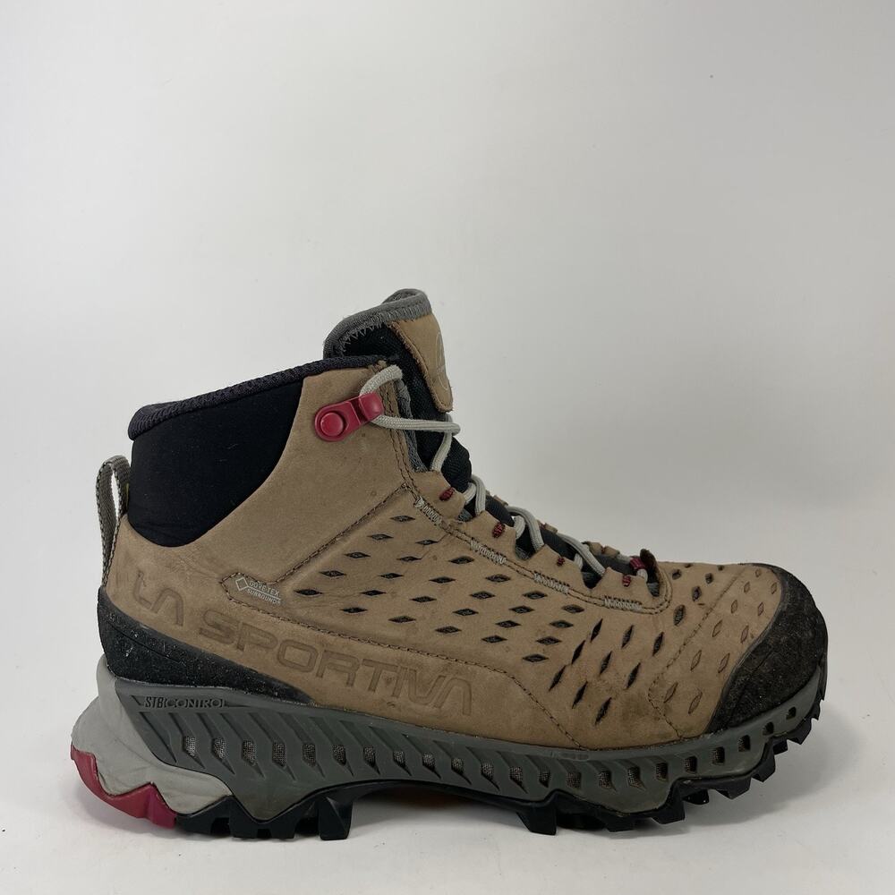 La Sportiva Pyramid GTX Ws Brown Taupe Leather Hiking Boot Womens Size 6